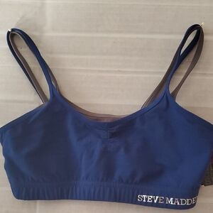 Steve Madden Dual-Strap Blue Y Gray Rebersible Crop Size S